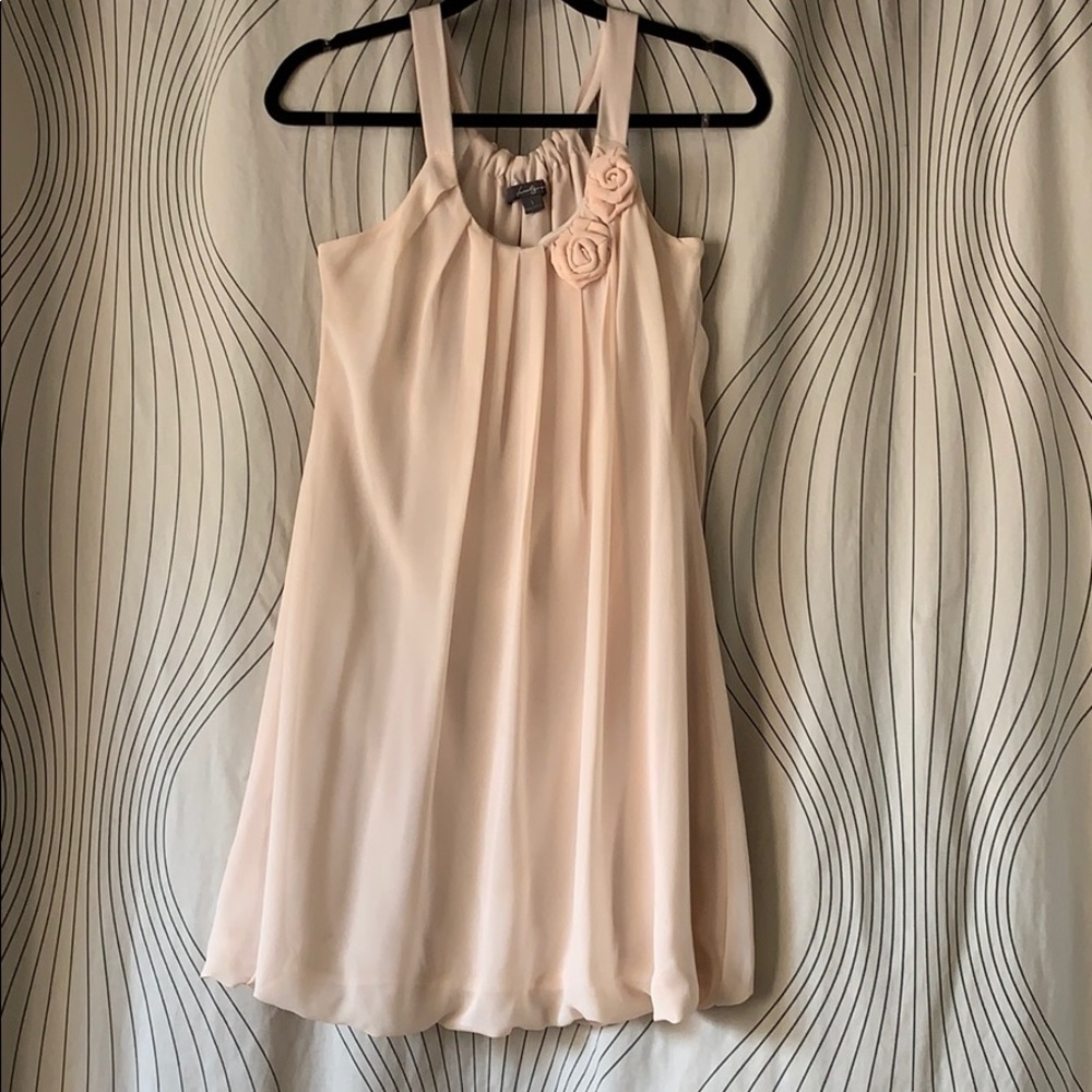 Blush/Cream Dainty Dress with Rose Embellishments